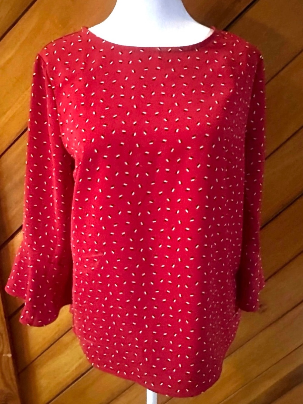 Red and White Patterned Shirt